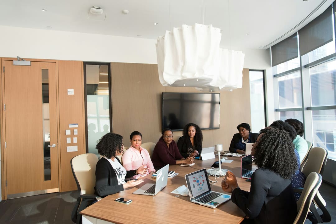 Executives in a boardroom meeting