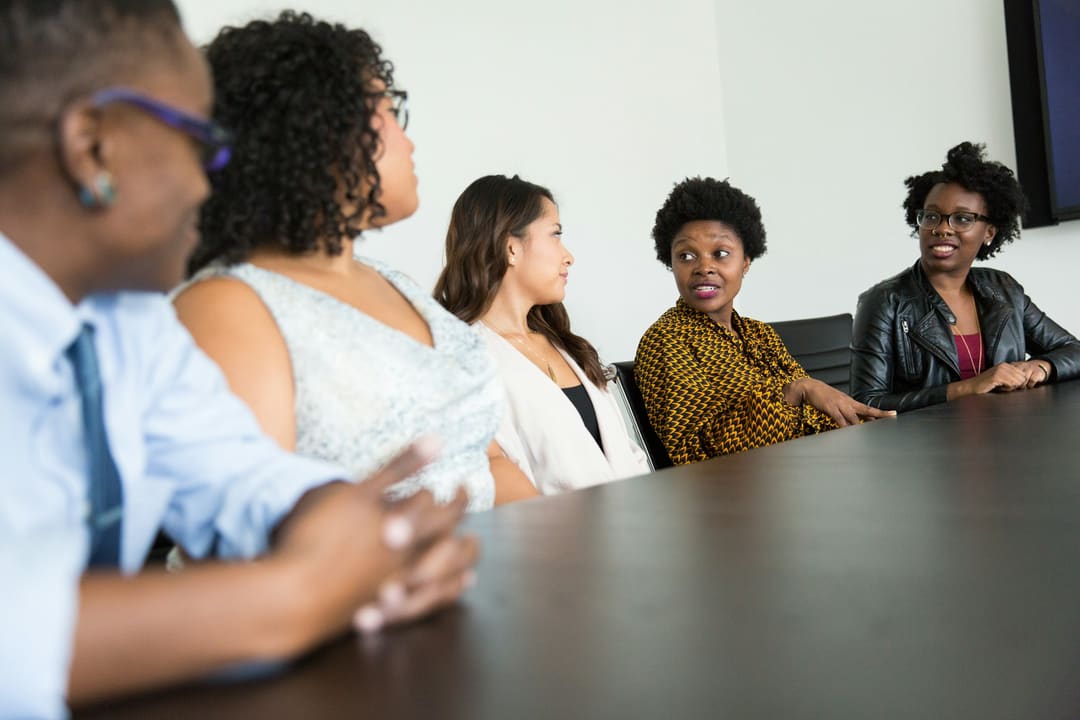 Senior executives in an active working session